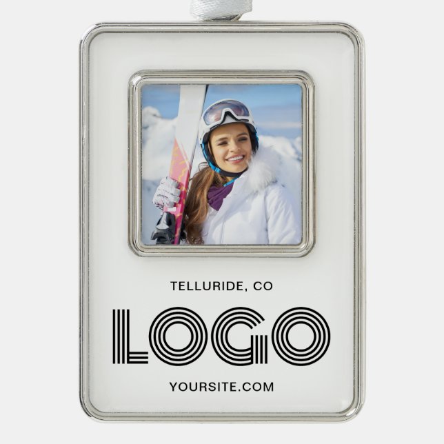 Promo Foto Modern Logo Rahmen-Ornament Silber (Vorderseite)