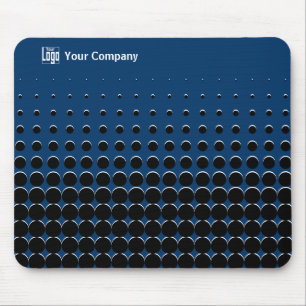 Promo Halb-Tone-Muster Blue White Black Logo Name Mousepad