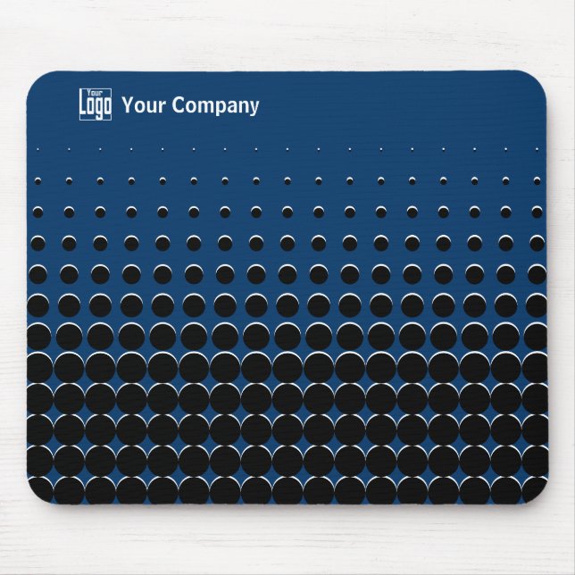 Promo Halb-Tone-Muster Blue White Black Logo Name Mousepad (Vorne)