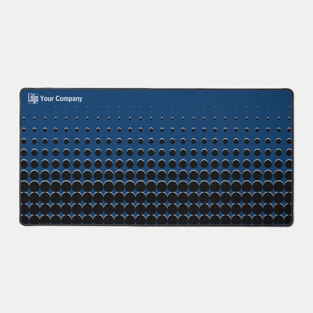 Promo Halb-Tone-Muster Blue White Black Logo Name Schreibtischunterlage (Vorderseite)