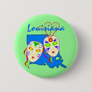 Promo knöpft ~ Staats-Louisiana-Karneval-Masken Button