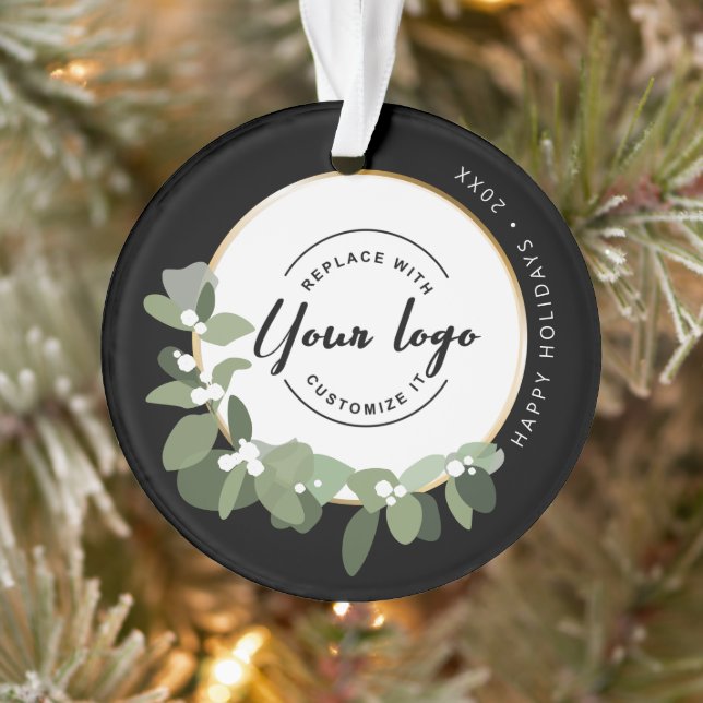 Promo Moderne Wreath Joyeuses vacances Votre logo (Arbre)