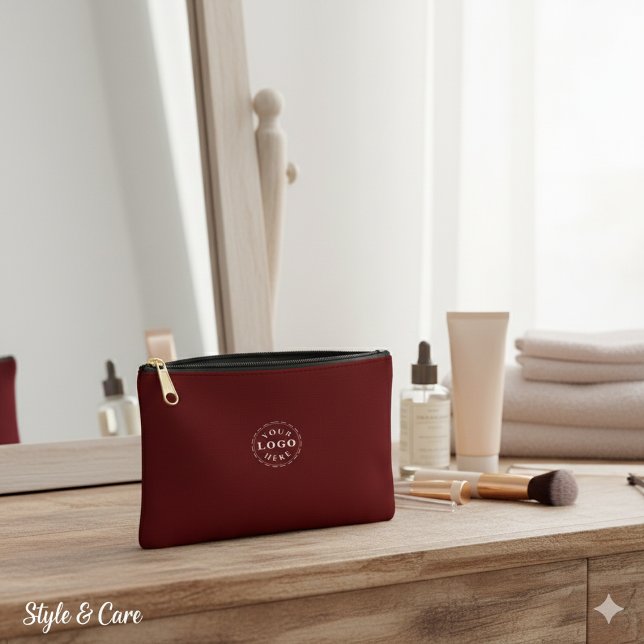 Promote Your Brand Maroon Small Custom Zubehörtasche (Promote Your Brand Maroon Small Custom Accessory Pouch)