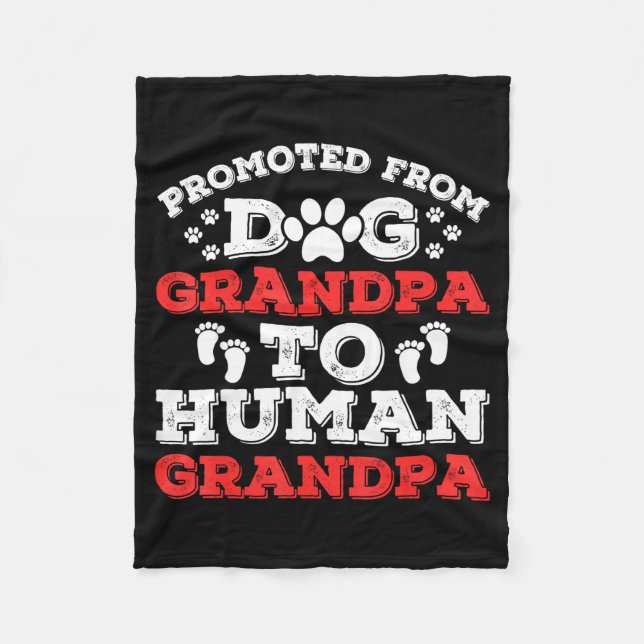 Promoted From Dog Grandpa To Human Grandpa Funny N Fleecedecke (Vorderseite)