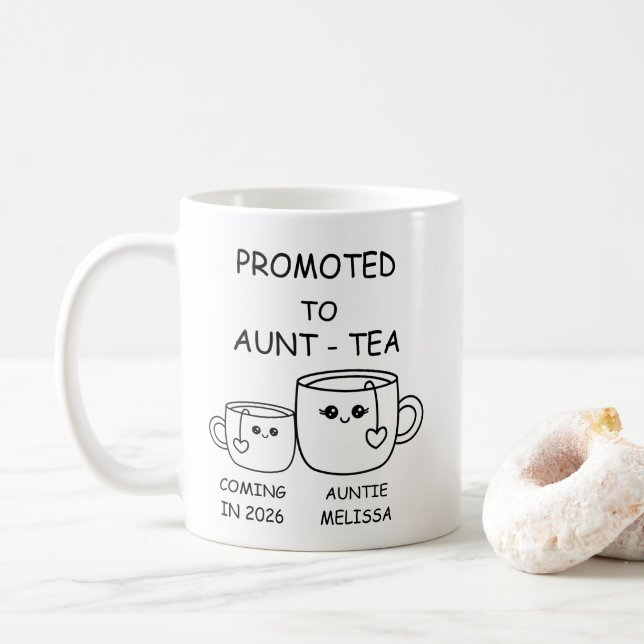 Promoted to Aunt-tea,  funny new Aunt Kaffeetasse (Mit Donut)