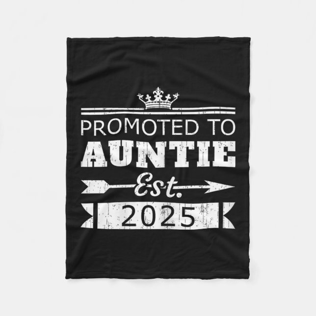 Promoted To Auntie Est 2025 Funny New Aunt Reveal  Fleecedecke (Vorderseite)