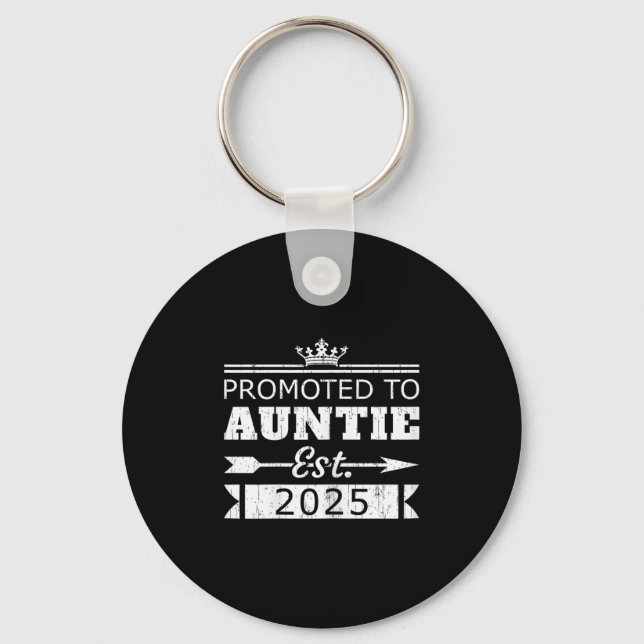 Promoted To Auntie Est 2025 Funny New Aunt Reveal  Schlüsselanhänger (Vorderseite)