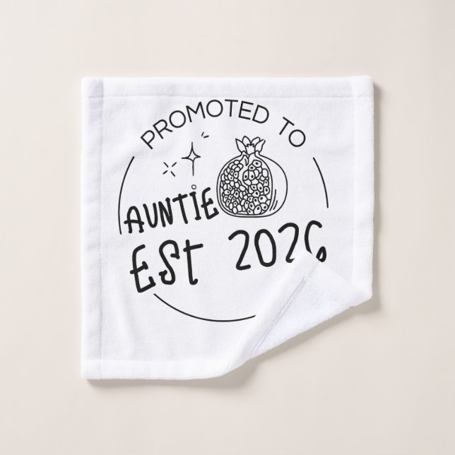 Promoted To Auntie Est 2026 Badhandtuch Set (Waschlappen)