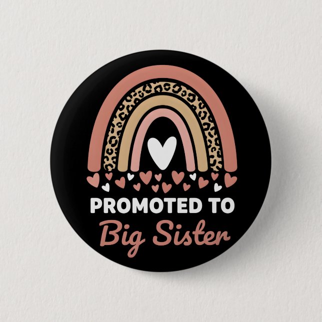 Promoted to Big Sister Adorable 2026 Baby Button (Vorderseite)