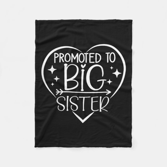 Promoted To Big Sister - New Baby Birth Announceme Fleecedecke (Vorderseite)