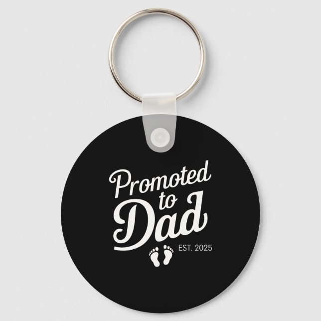 Promoted To Dad Est 2025 Funny Soon To Be Dad _1  Schlüsselanhänger (Vorderseite)