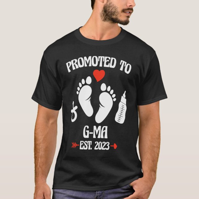 Promoted To G Ma 2023 First Time New Grandma Pregn T-Shirt (Vorderseite)