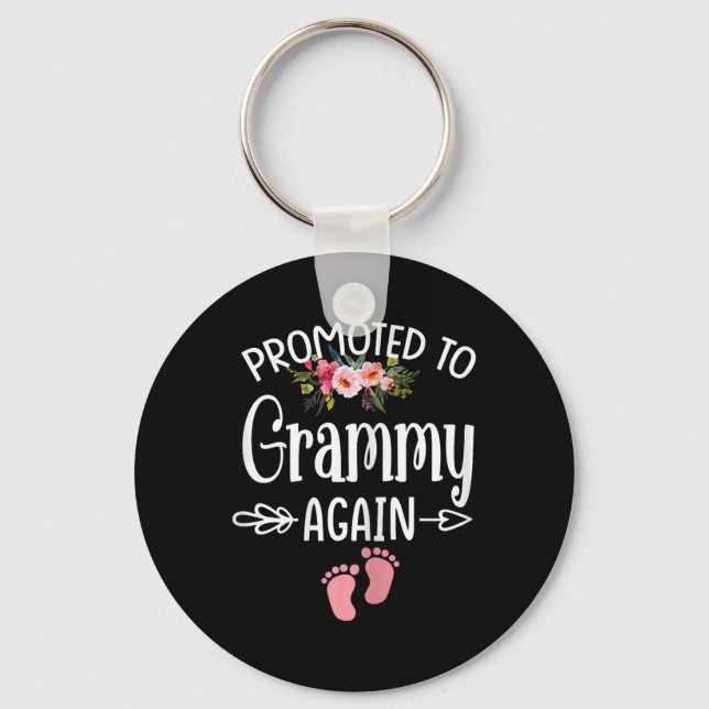 Promoted To Grammy Again Shirt Flower New Grammy  Schlüsselanhänger (Vorderseite)