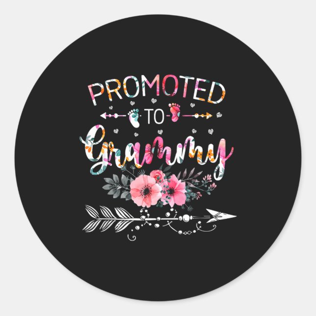 Promoted To Grammy Announcement Funny New Grammy M Runder Aufkleber (Vorderseite)