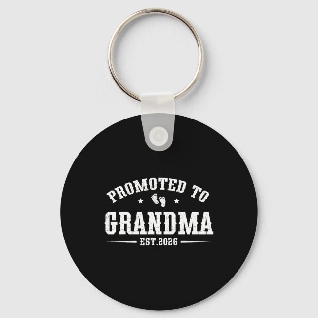 Promoted To Grandma Est. 2026 Grandparents Baby An Schlüsselanhänger (Vorderseite)
