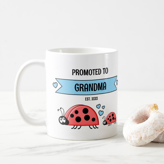 Promoted to grandma ladybugs blue kaffeetasse (Mit Donut)