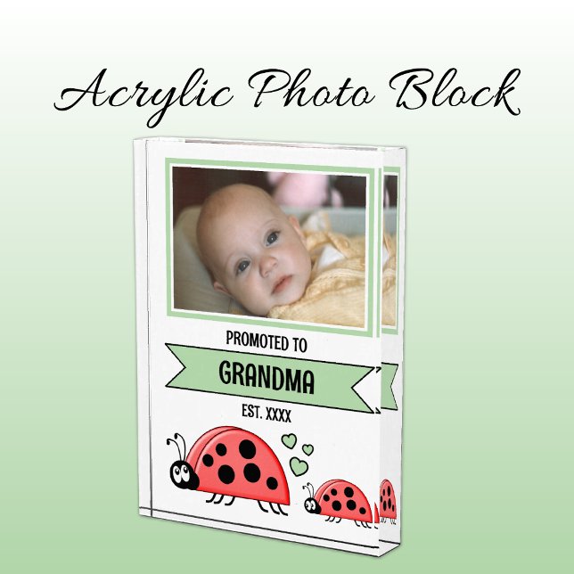 Promoted to grandma ladybugs green fotoblock (Von Creator hochgeladen)