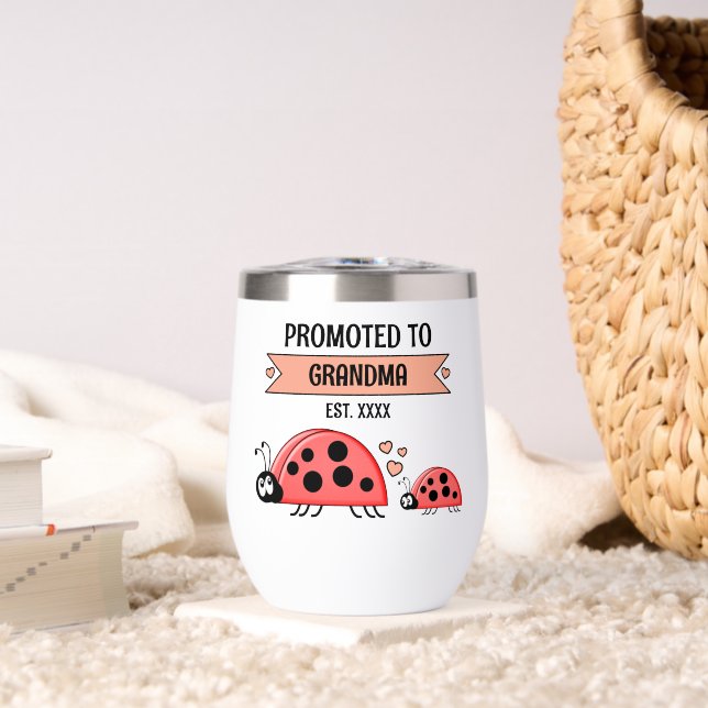 Promoted to Grandma ladybugs peach (Salon (pivotée))