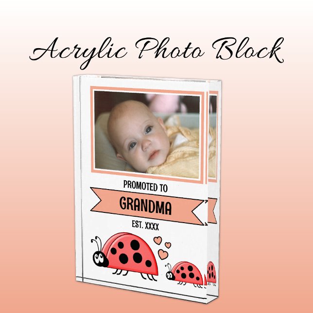 Promoted to grandma ladybugs peach fotoblock (Von Creator hochgeladen)