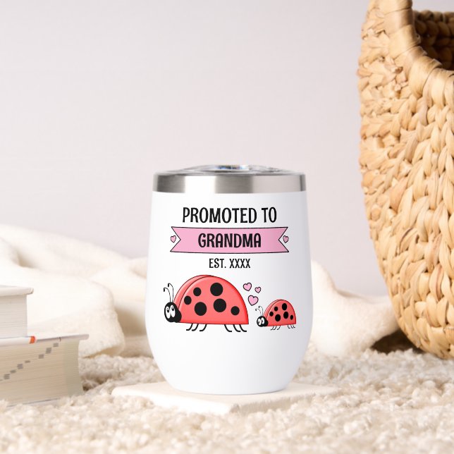 Promoted to Grandma ladybugs pink (Salon (pivotée))
