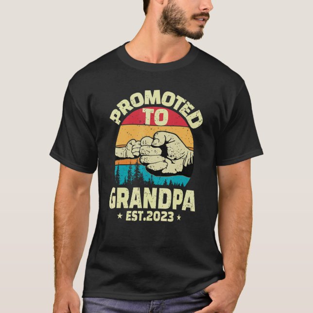 Promoted to Grandpa 2023 First Time Grandpa 2023 T-Shirt (Vorderseite)