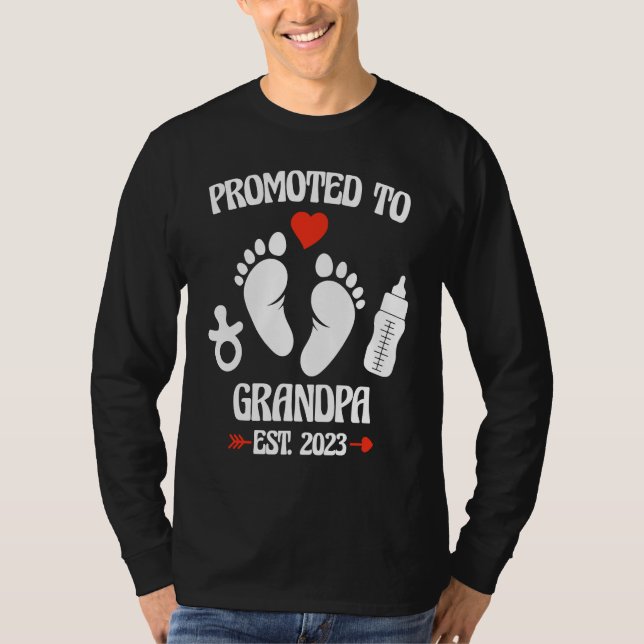 Promoted To Grandpa 2023 First Time New Grandpa Pr T-Shirt (Vorderseite)