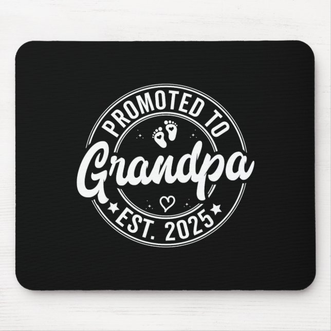 Promoted To Grandpa Est 2025 Grandparents New Gran Mousepad (Vorne)