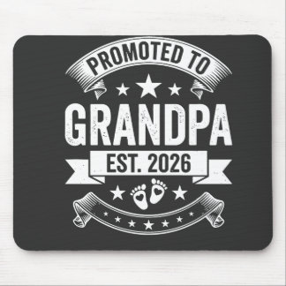Promoted to Grandpa Est 2026 New Grandpa Announcem Mousepad