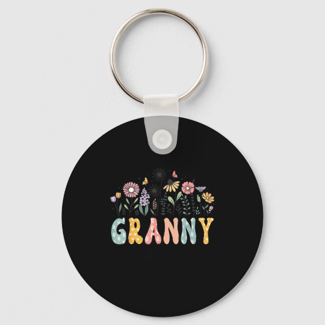 Promoted To Granny Est. 2026 Daisy Floral Wildflow Schlüsselanhänger (Vorderseite)