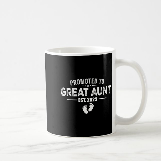 Promoted To Great Aunt 2025 Baby &amp; Aunt Funny  Kaffeetasse (Rechts)