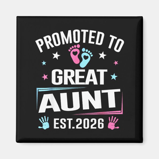 Promoted To Great Aunt Est 2026 Pregnancy Announce Magnet (Vorne)