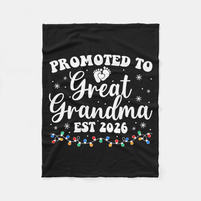Promoted To Great Grandma Est 2026 First Time New  Fleecedecke (Vorderseite)