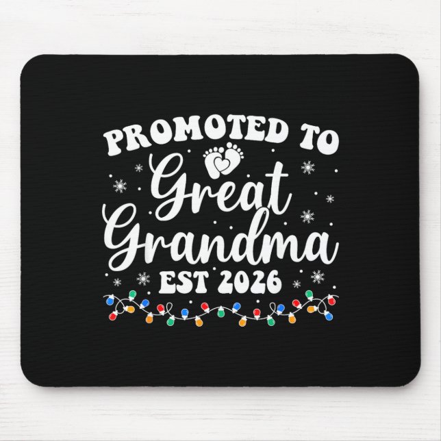 Promoted To Great Grandma Est 2026 First Time New  Mousepad (Vorne)