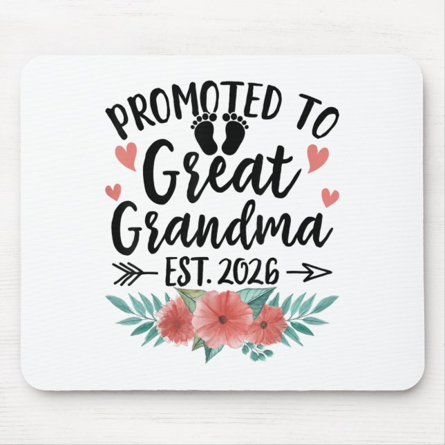 Promoted To Great Grandma Est 2026 First Time New  Mousepad (Vorne)