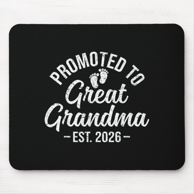 Promoted To Great Grandma Est 2026 First Time New  Mousepad (Vorne)
