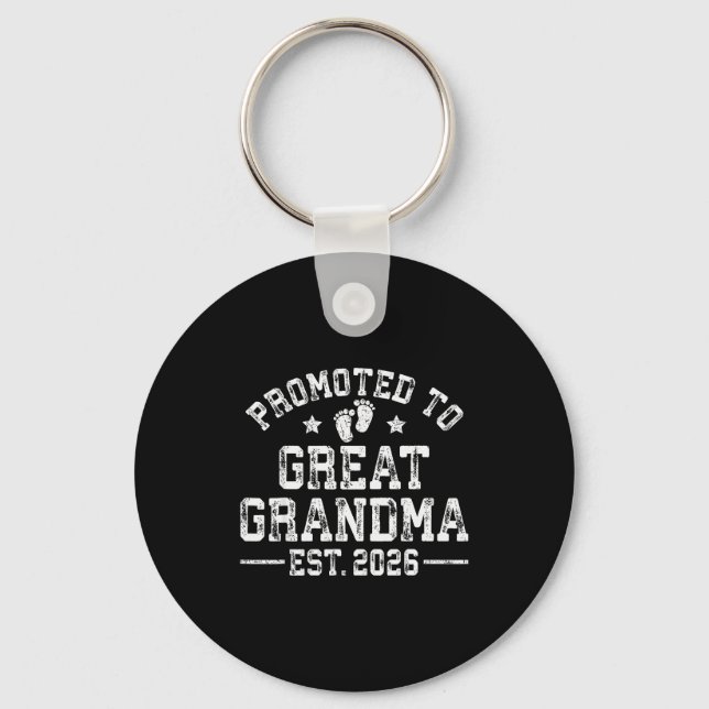 Promoted To Great Grandma Est 2026 First Time New  Schlüsselanhänger (Vorderseite)