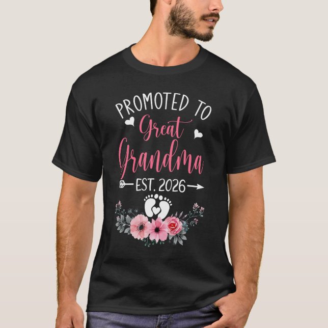 Promoted To Great Grandma Est 2026 Mothers Day Shi T-Shirt (Vorderseite)