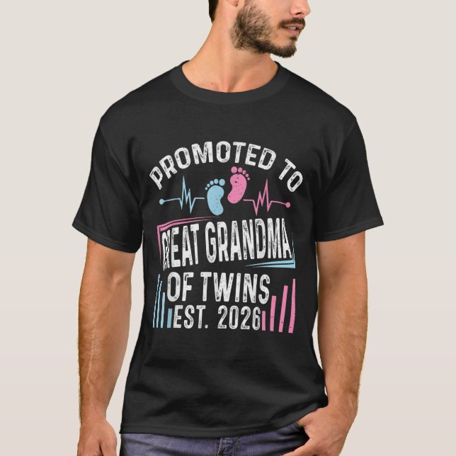 Promoted To Great Grandma Of Twins Est 2026 Baby S T-Shirt (Vorderseite)