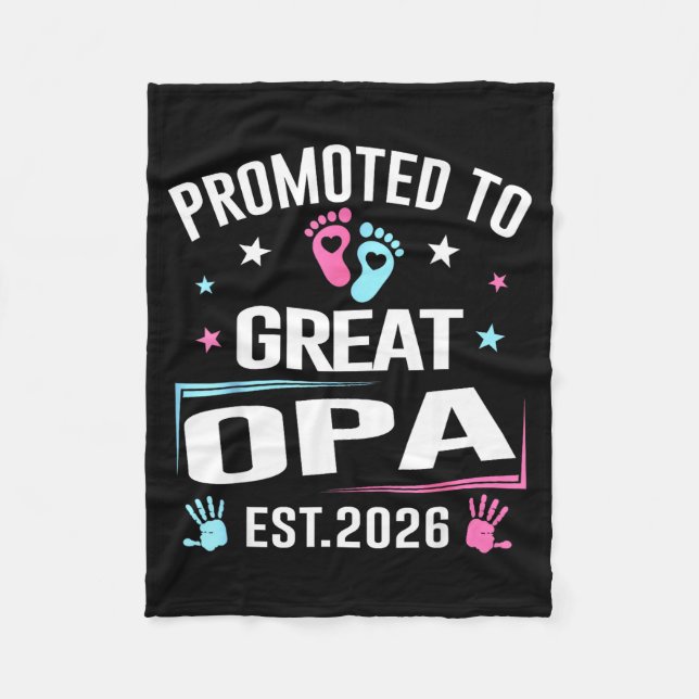 Promoted To Great Opa Est 2026 Pregnancy Announcem Fleecedecke (Vorderseite)