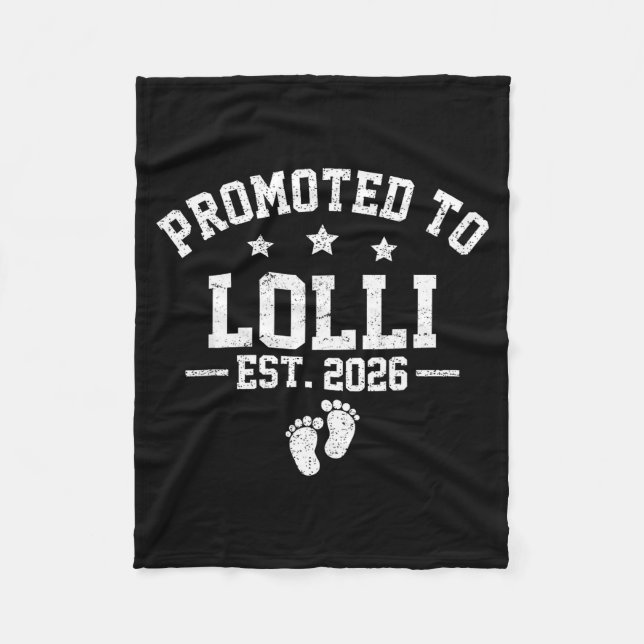 Promoted To Lolli Est 2026 Baby Announcement  Fleecedecke (Vorderseite)