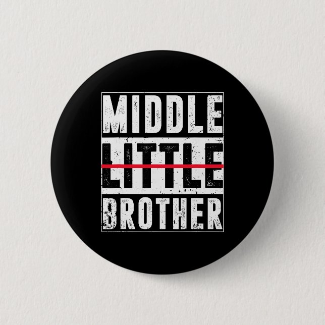 Promoted To Middle Brother Funny New Baby Announce Button (Vorderseite)