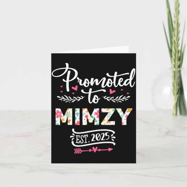 Promoted To Mimzy 2025 Cute Pregnancy Announcement Karte (Vorderseite)