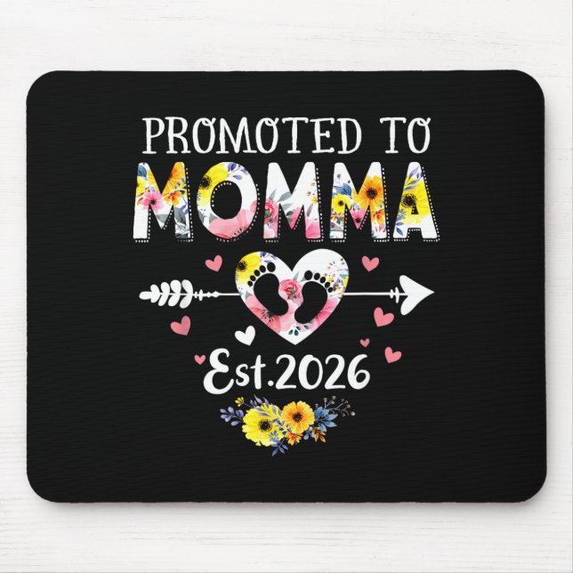 Promoted To Momma 2026 First Time New Grandma Preg Mousepad (Vorne)