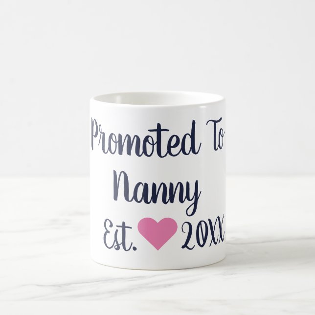 Promoted To Nanny Navy & Pink Mug Kaffeetasse (Mittel)