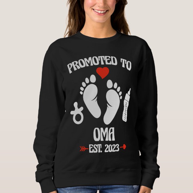 Promoted To Oma 2023 First Time New Grandma Pregna Sweatshirt (Vorderseite)