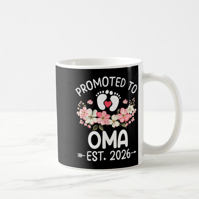 Promoted To Oma 2026 First Time Floral New Oma  Kaffeetasse (Rechts)