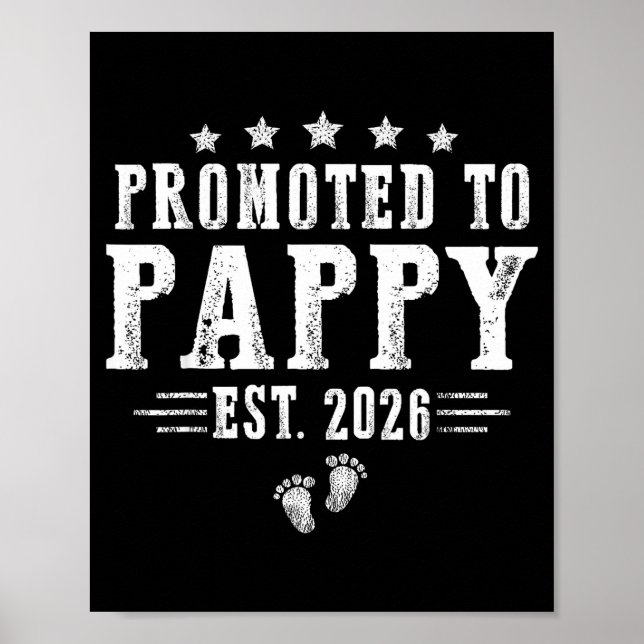 Promoted To Pappy Est.2026 Father's Day First Time Poster (Vorne)