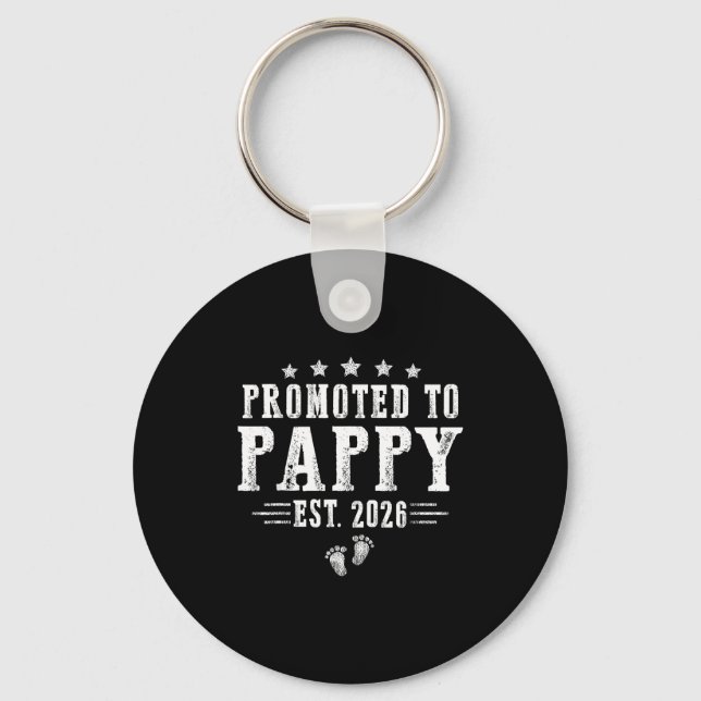 Promoted To Pappy Est.2026 Father's Day First Time Schlüsselanhänger (Vorderseite)