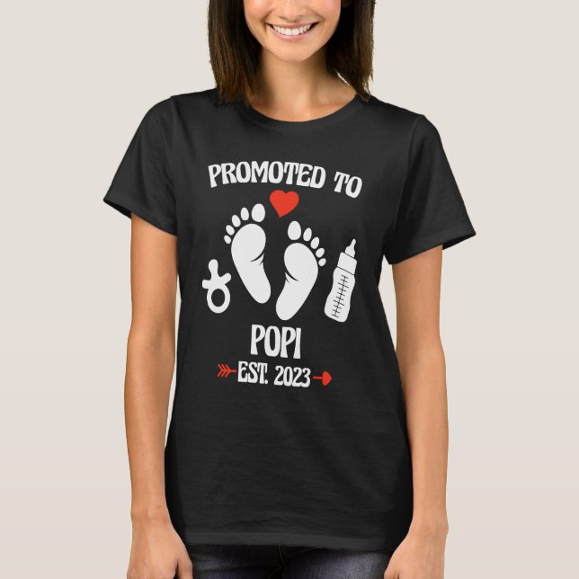 Promoted To Popi 2023 First Time New Grandpa Pregn T-Shirt (Vorderseite)
