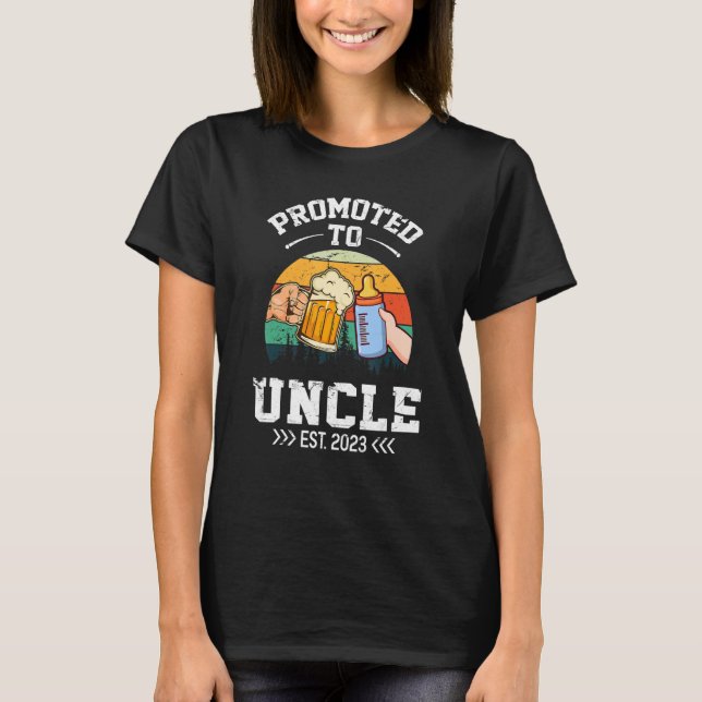 Promoted To Uncle 2023 First Time Uncle 2023 Retro T-Shirt (Vorderseite)